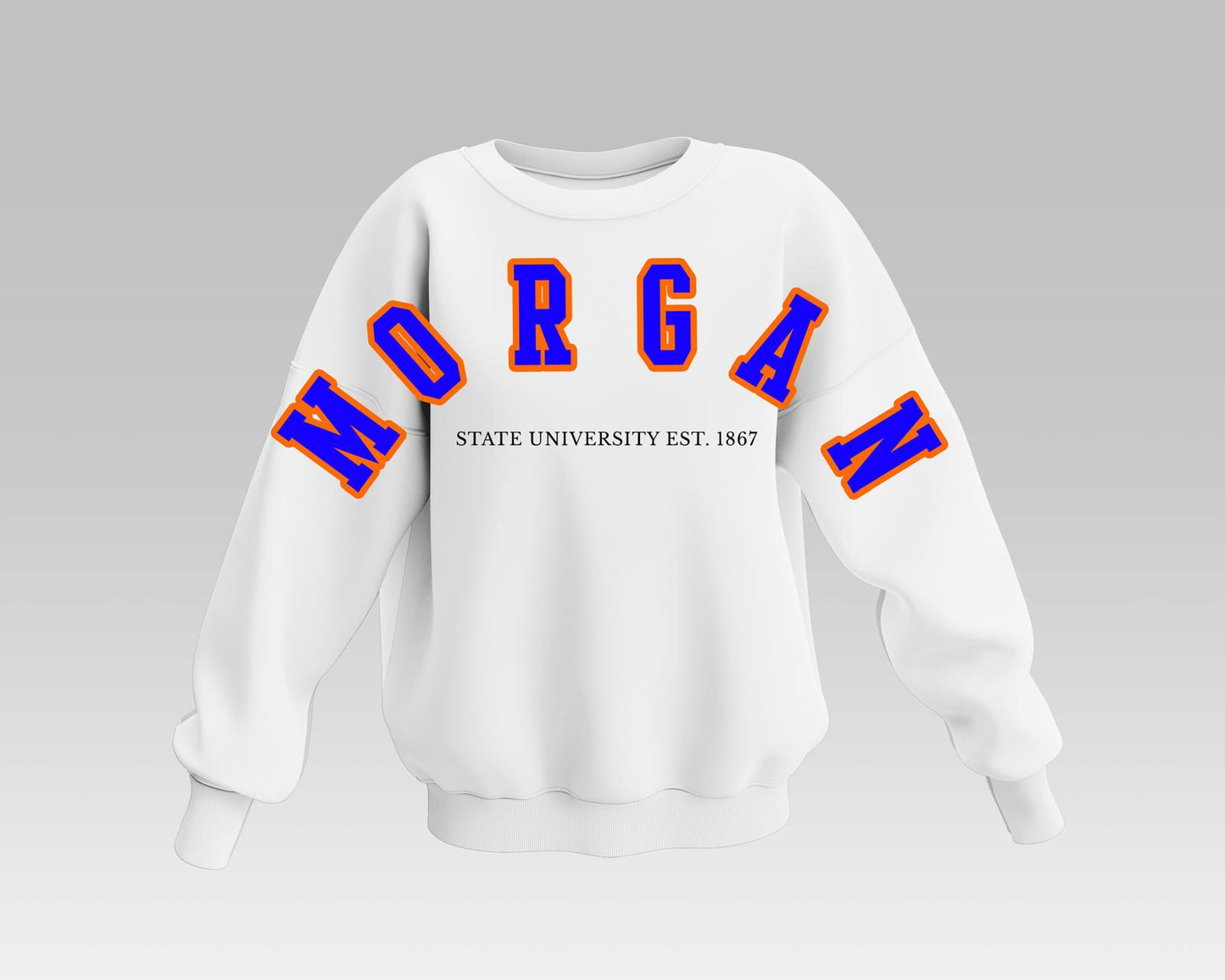 WHITE MORGAN STATE BADDIE FULL SWEATSHIRT