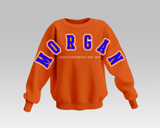 ORANGE MORGAN STATE BADDIE FULL SWEATSHIRT