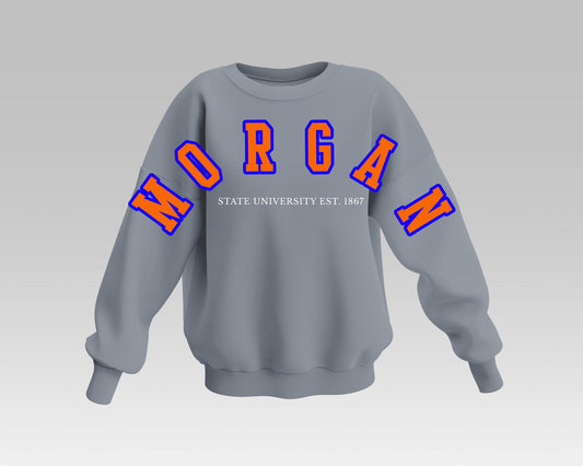 GRAY MORGAN STATE BADDIE FULL SWEATSHIRT