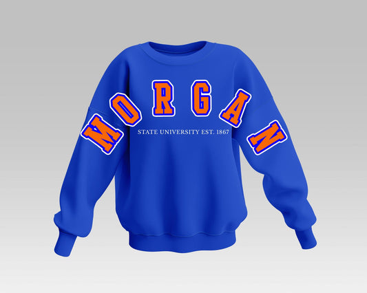 BLUE MORGAN STATE BADDIE FULL SWEATSHIRT